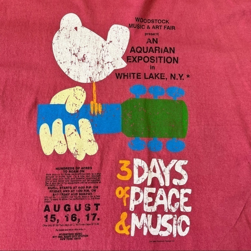 Woodstock Music Festival Shirt XL Red Vintage 2000